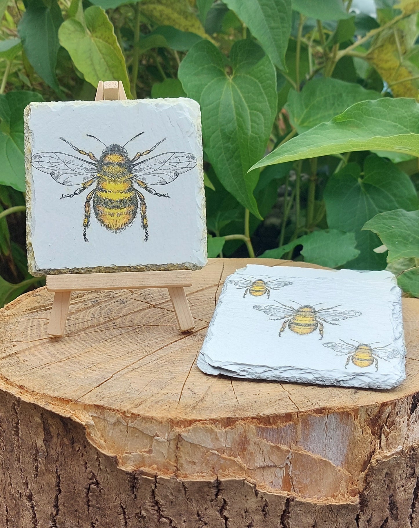 BEE COASTERS - SET OF 4 SLATE COASTERS
